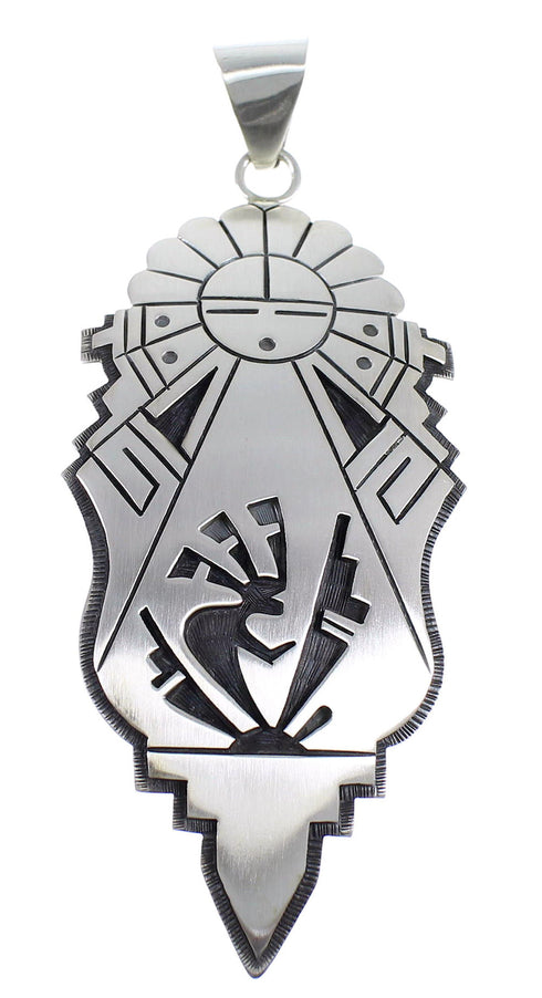 Hopi George Phillips Sun Kokopelli Genuine Sterling Silver Pendant EX53916