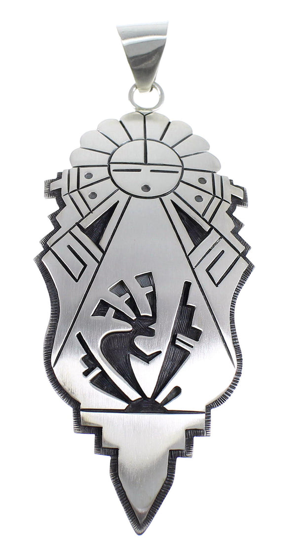Hopi George Phillips Sun Kokopelli Genuine Sterling Silver Pendant EX53916