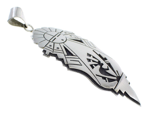 Hopi George Phillips Sun Kokopelli Genuine Sterling Silver Pendant EX53916