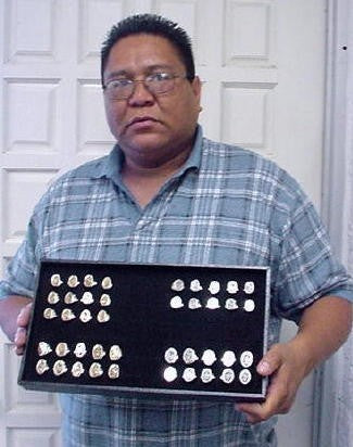 Navajo Sterling Silver 14KG Calvin Peterson Bear Water Wave Ring Size 10-1/2 SX111623