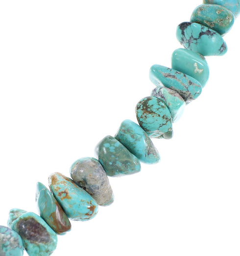 Genuine Sterling Silver Turquoise Bead Necklace AX96131