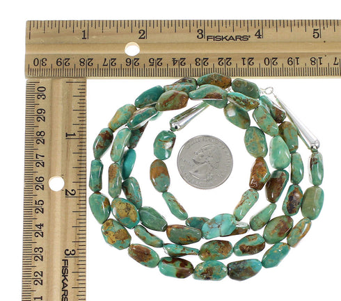 Turquoise Sterling Silver Southwest Bead Necklace NX96363