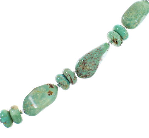 Authentic Sterling Silver Navajo Turquoise Bead Necklace AX96225
