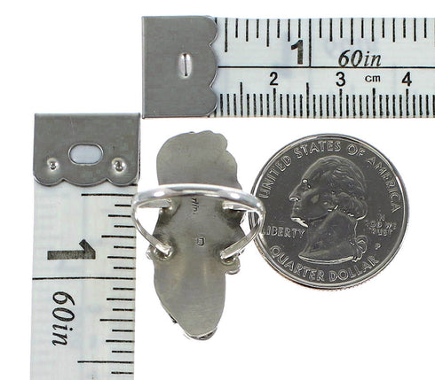 Sterling Silver Navajo Gaspeite Leaf Ring Size 6-1/4 AX96949