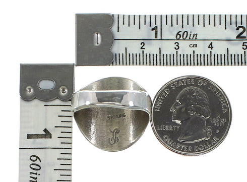 Silver 14 Karat Gold Calvin Peterson Bear Paw Water Wave Navajo Ring Size 9-3/4 RX111246