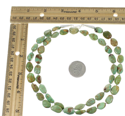 Genuine Sterling Silver And Turquoise Native American Bead Necklace RX98091