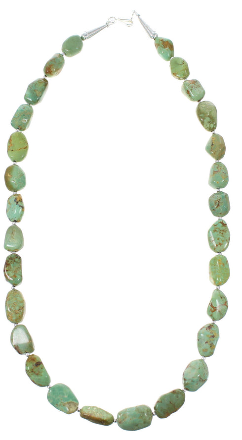 Sterling Silver Turquoise Navajo Bead Necklace RX98094