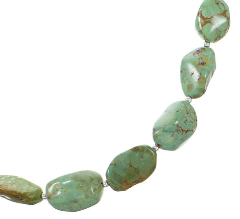 Sterling Silver Turquoise Navajo Bead Necklace RX98094