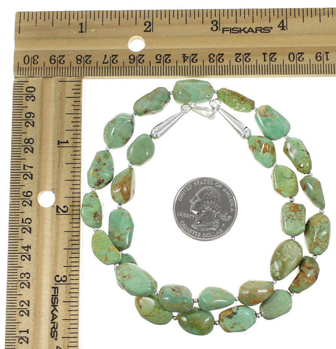Sterling Silver Turquoise Navajo Bead Necklace RX98094