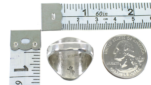 Native American Calvin Peterson Sterling Silver Bear Paw Water Wave Ring Size 11 RX99640