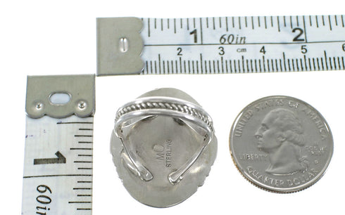 Genuine Sterling Silver Coral Navajo Ring Size 8 RX116785