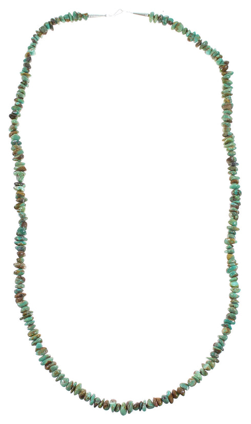 Turquoise And Sterling Silver Southwest Bead Necklace RX99897