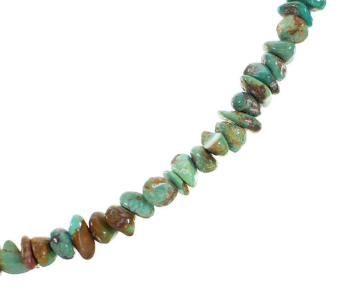 Turquoise And Sterling Silver Southwest Bead Necklace RX99897