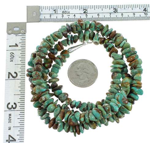 Turquoise And Sterling Silver Southwest Bead Necklace RX99897