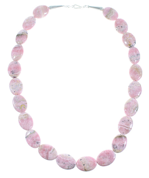 Rhodochrosite Authentic Sterling Silver Southwest Bead Necklace AX99963
