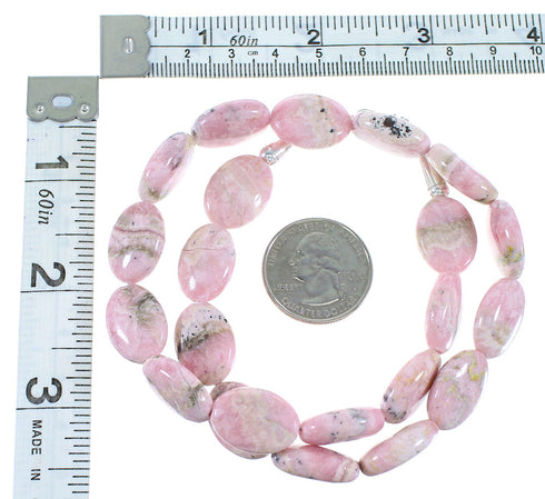 Rhodochrosite Authentic Sterling Silver Southwest Bead Necklace AX99963