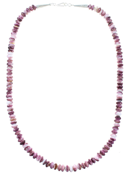 Purple Oyster Shell Sterling Silver Southwest Bead Necklace AX100054