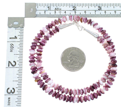 Purple Oyster Shell Sterling Silver Southwest Bead Necklace AX100054