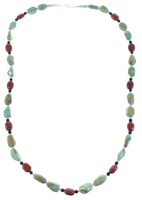 Multicolor Navajo Sterling Silver Bead Necklace AX100274