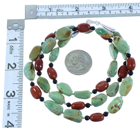 Multicolor Navajo Sterling Silver Bead Necklace AX100274