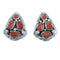 Navajo Jewelry Coral Genuine Sterling Silver Post Earrings RX102449