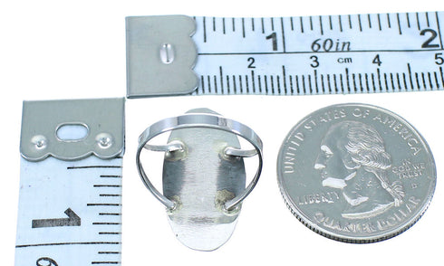 American Indian Sterling Silver Navajo Turquoise Ring Size 7 TX103030