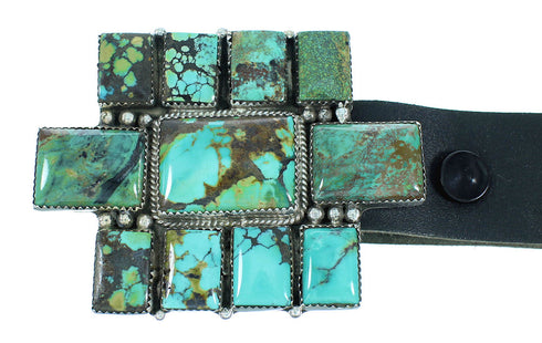 American Indian Sterling Silver And Turquoise Concho Belt TX103977
