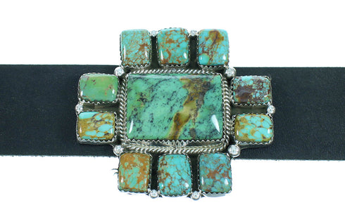 American Indian Sterling Silver And Turquoise Concho Belt TX103977