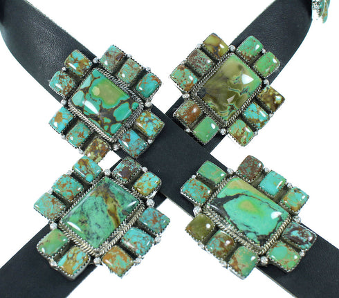 American Indian Sterling Silver And Turquoise Concho Belt TX103977