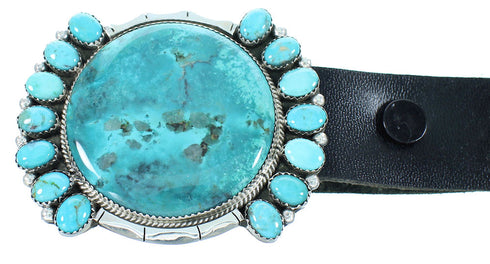 Native American Authentic Sterling Silver Turquoise Navajo Concho Belt TX104009