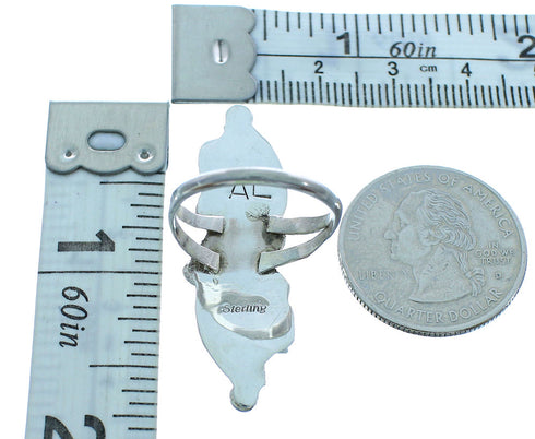 Sterling Silver Turquoise Zuni Leaf Ring Size 9 RX108777