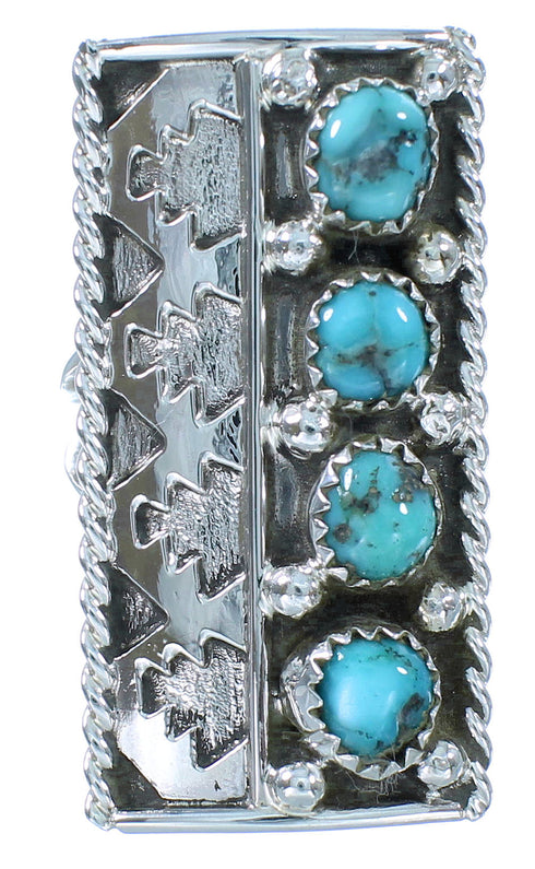 Navajo Turquoise Sterling Silver Ring Size 5-3/4 SX104075