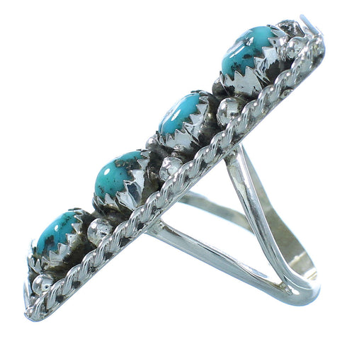 Navajo Turquoise Sterling Silver Ring Size 5-3/4 SX104075
