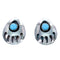 Sterling Silver Turquosie Bear Paw Navajo Post Earrings SX104363