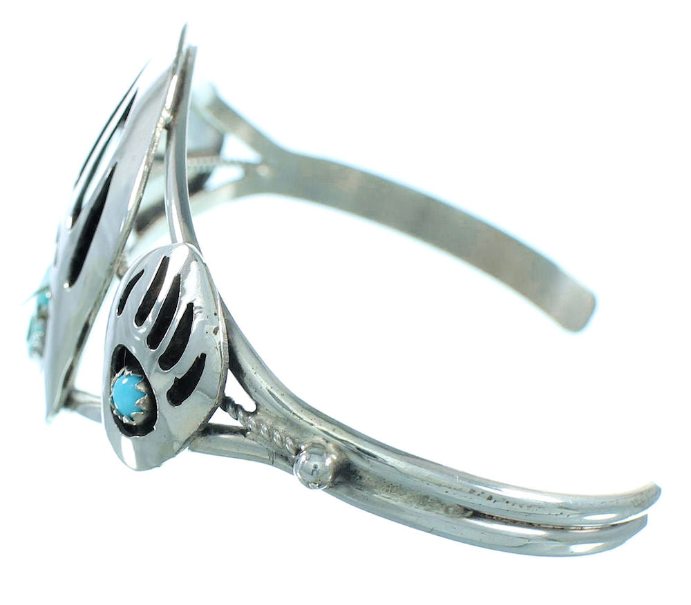 Authentic Sterling Silver Turquoise Navajo Bear Paw Cuff Bracelet TX10 ...