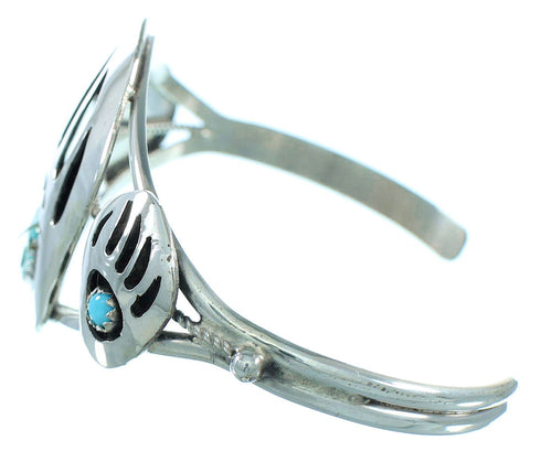 Authentic Sterling Silver Turquoise Navajo Bear Paw Cuff Bracelet TX104451