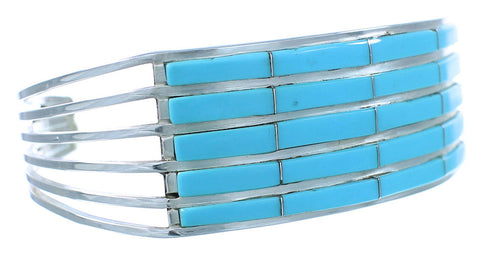 Zuni Genuine Sterling Silver Turquoise Bracelet TX104579