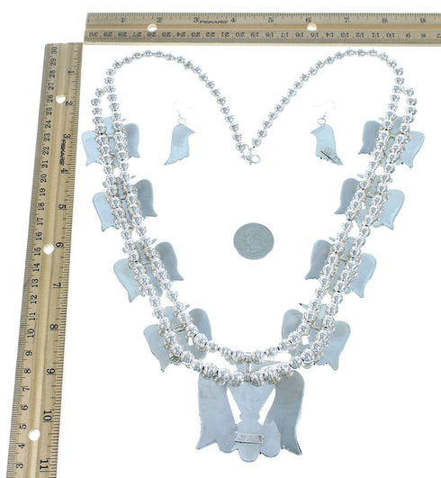 Sterling Silver Multicolor Thunderbird American Indian Squash Blossom RX105239