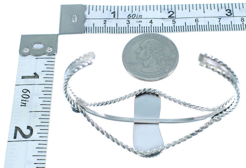 Coral Sterling Silver Native American Cuff Bracelet RX105317