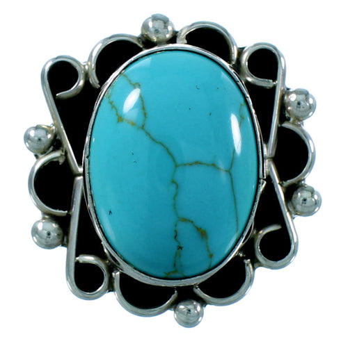 Navajo Sterling Silver Turquoise Ring Size 6 RX106168