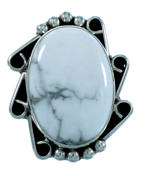 Genuine Sterling Silver American Indian Howlite Jewelry Ring Size 5-1/4 RX106171