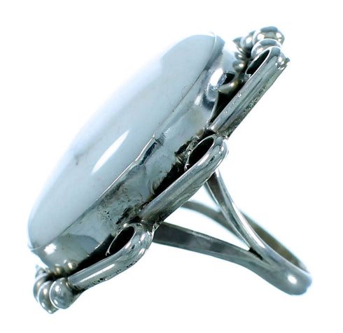 Genuine Sterling Silver American Indian Howlite Jewelry Ring Size 5-1/4 RX106171
