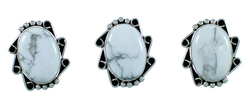 Genuine Sterling Silver American Indian Howlite Jewelry Ring Size 5-1/4 RX106171