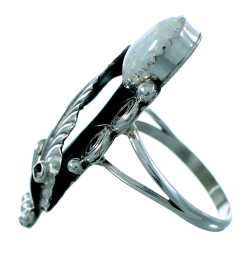 Opal Sterling Silver Navajo Indian Ring Size 6-3/4 RX106205