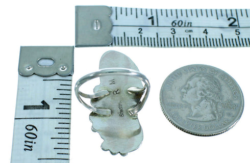 Opal Sterling Silver Navajo Indian Ring Size 6-3/4 RX106205