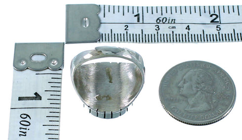 Authentic Sterling Silver And Onyx Navajo Ray Jack Ring Size 11-3/4 SX105943