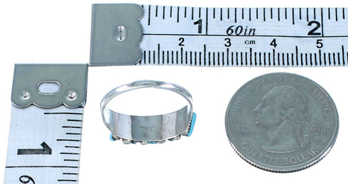 American Indian Turquoise Needlepoint Zuni Ring Size 6-1/2 PX36311