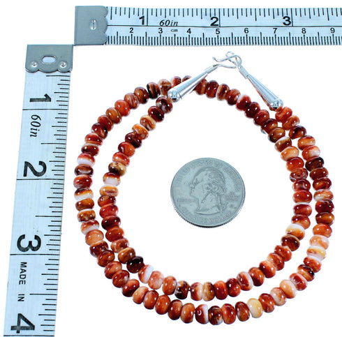 Southwest Sterling Silver Oyster Shell Bead Necklace SX106662