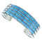 Blue Opal Inlay Authentic Sterling Silver Zuni Cuff Bracelet RX107147