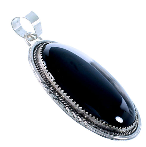 Native American Sterling Silver Onyx Pendant NN20499